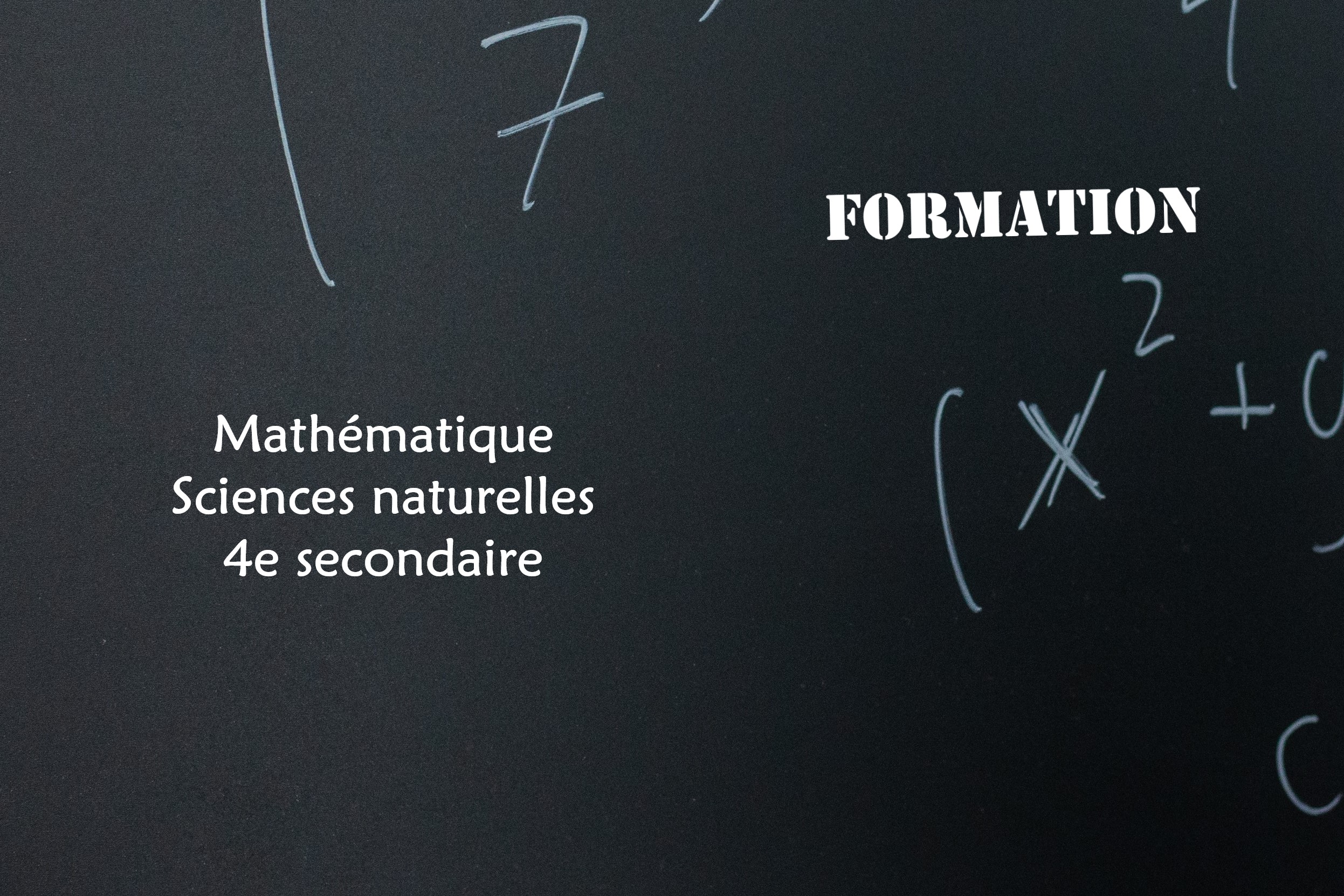 Mathématique 4e sec. SN FORMATION- NIL