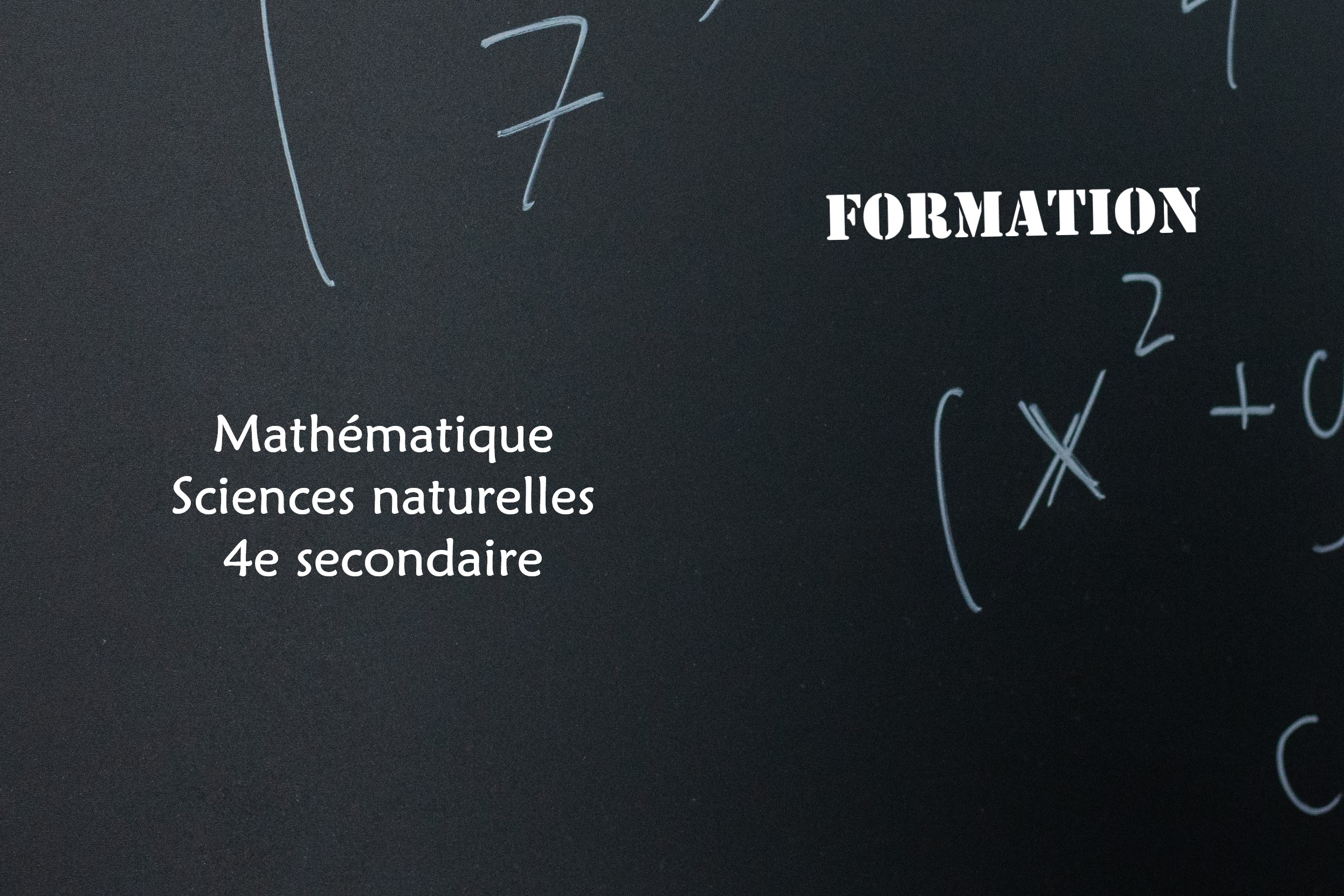 Mathématique 4e sec. SN FORMATION